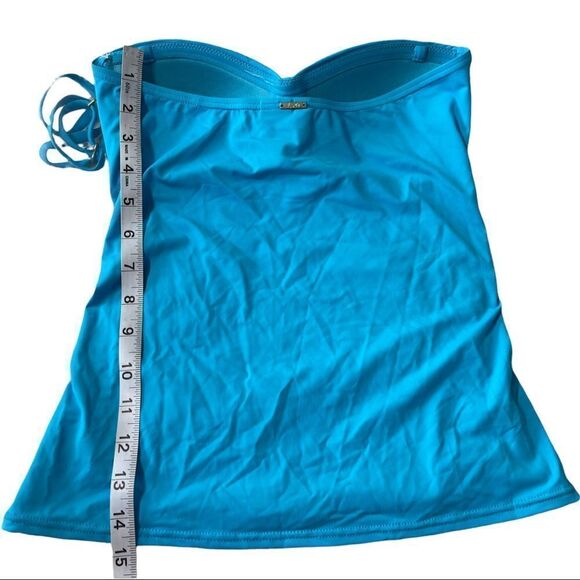 ANNE COLE Turquoise Twist-Front Ruched Tankini Top X-SMALL NWT - Picture 10 of 13